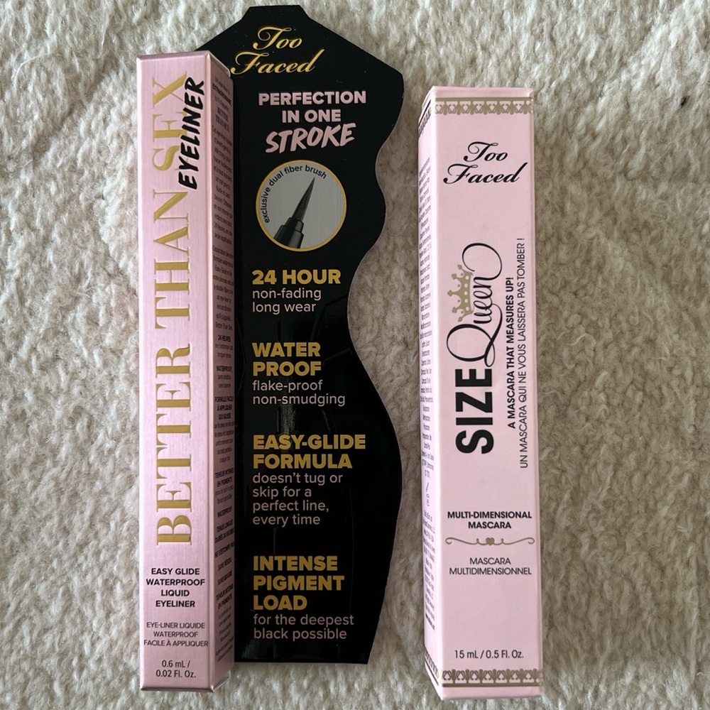 ❌❌SOLD ❌BRAND NEW TooFaced mascara and eyeliner